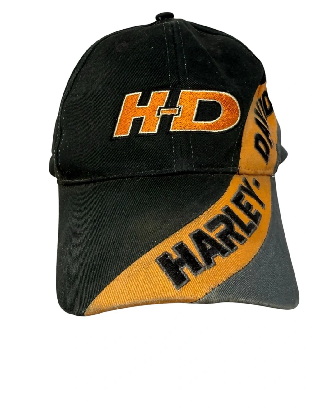 Harley-Davidson Black and Orange HD Embroidered Baseball Cap